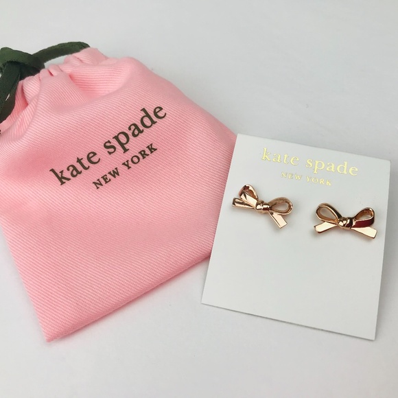 kate spade Jewelry - KATE SPADE ROSE GOLD BOW EARRINGS 14K GOLD FILL